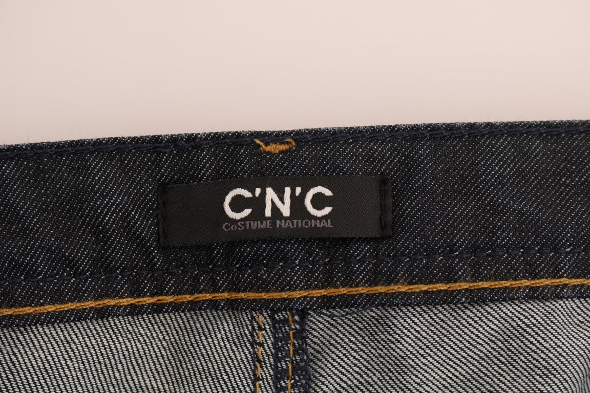 Costume National Dunkelblaue Baumwolljeans mit klassischer Passform
