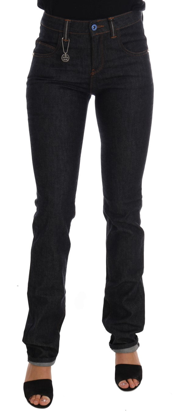 Costume National Blaue Cotton Stretch Slim Fit Jeans