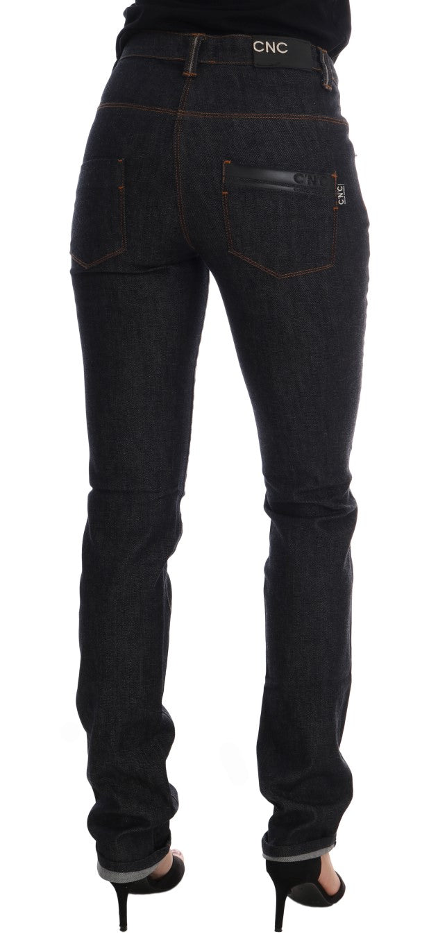 Costume National Blaue Cotton Stretch Slim Fit Jeans