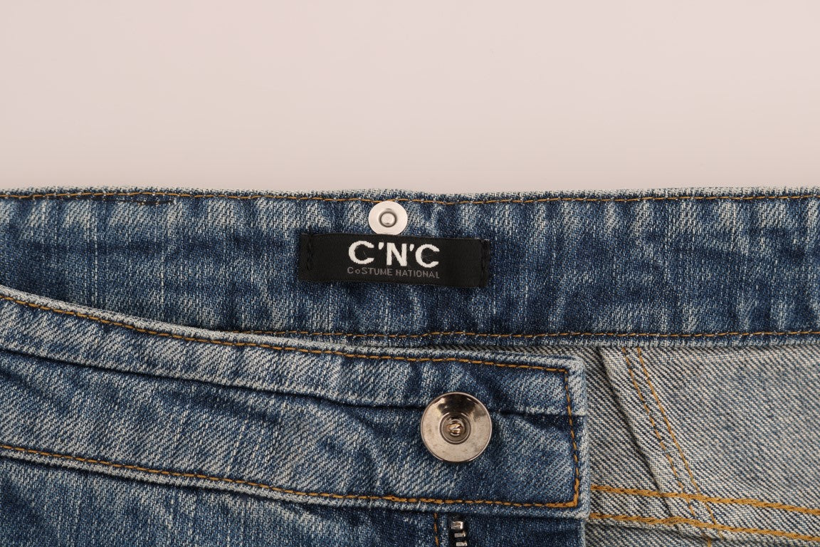 Costume National Blaue Baumwoll-Stretch-Denim-Jeans