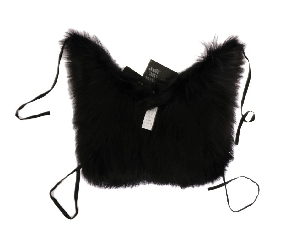 Dolce & Gabbana Schwarzer Silberfuchs-Pelzschal