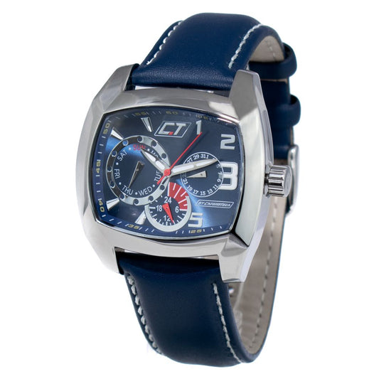 Chronotech Blaue Leder Armbanduhr