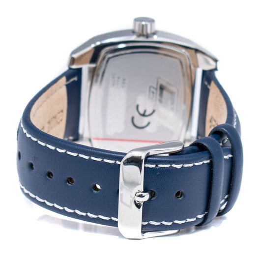 Chronotech Blaue Leder Armbanduhr