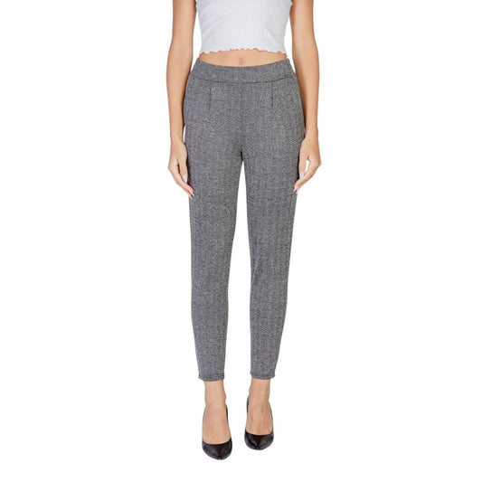 Black Polyester Skinny Pant