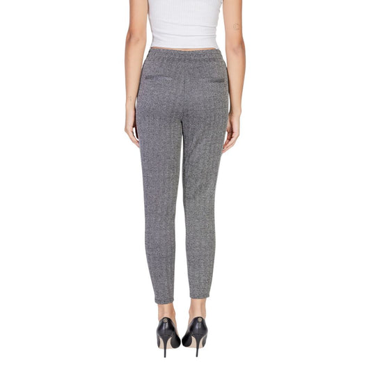 Black Polyester Skinny Pant