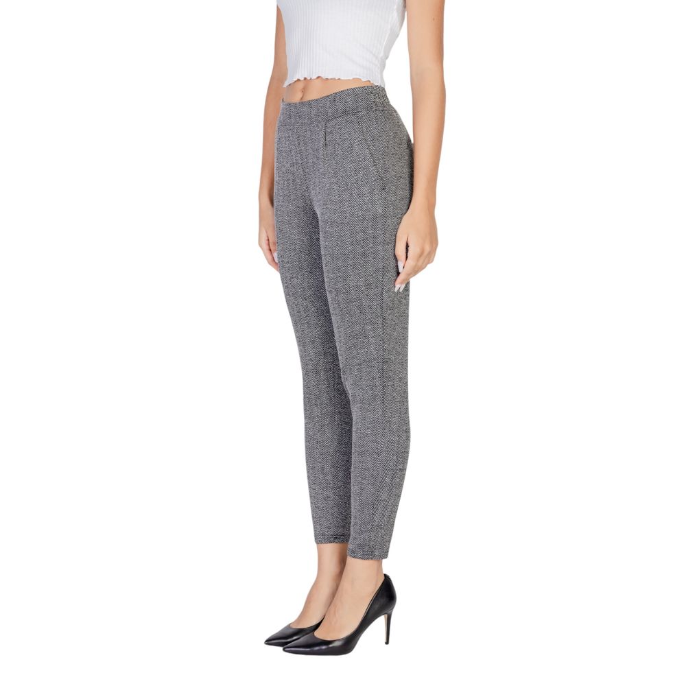 Black Polyester Skinny Pant