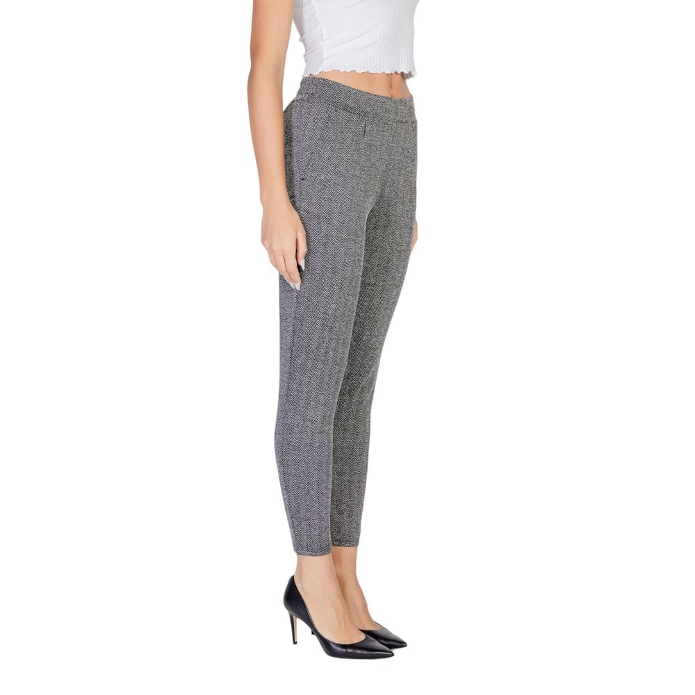 Black Polyester Skinny Pant
