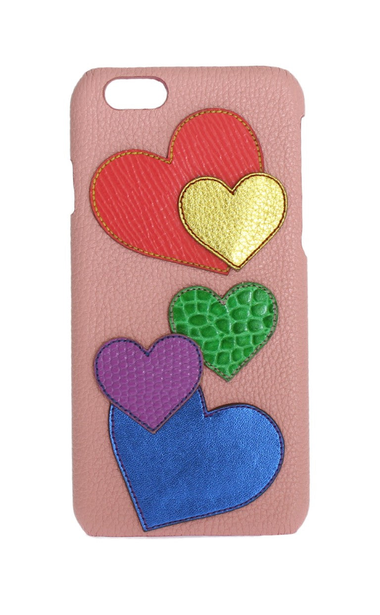 Dolce & Gabbana Rosa Leder Herz Handyhülle