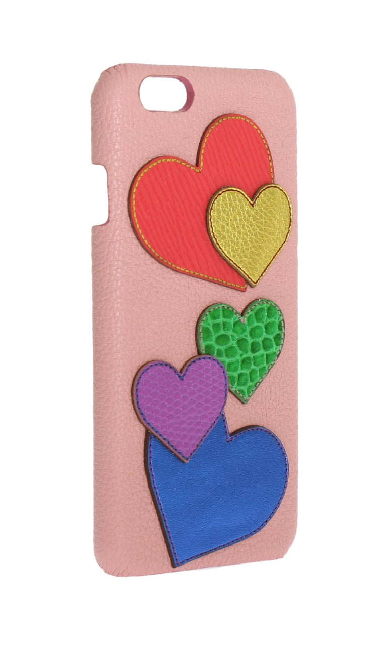 Dolce & Gabbana Rosa Leder Herz Handyhülle