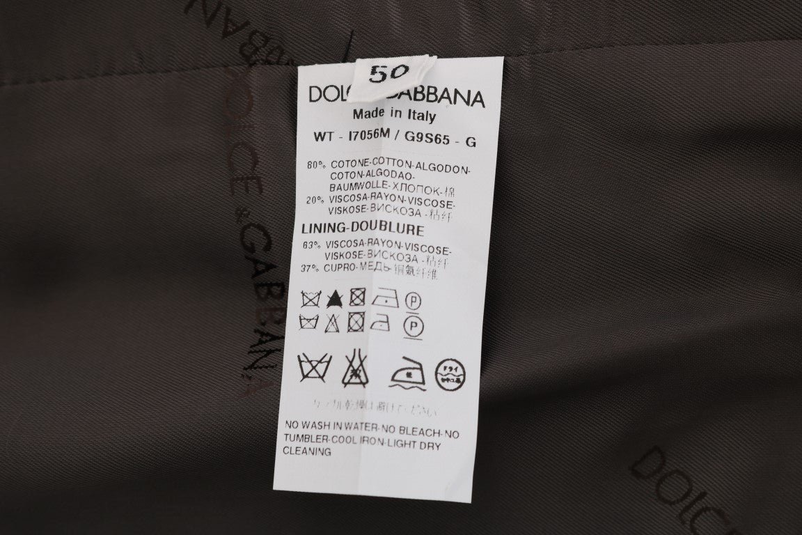 Dolce & Gabbana Graue STAFF Baumwollweste mit Streifen