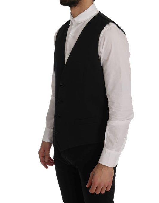 Dolce & Gabbana Schwarze STAFF Baumwollweste