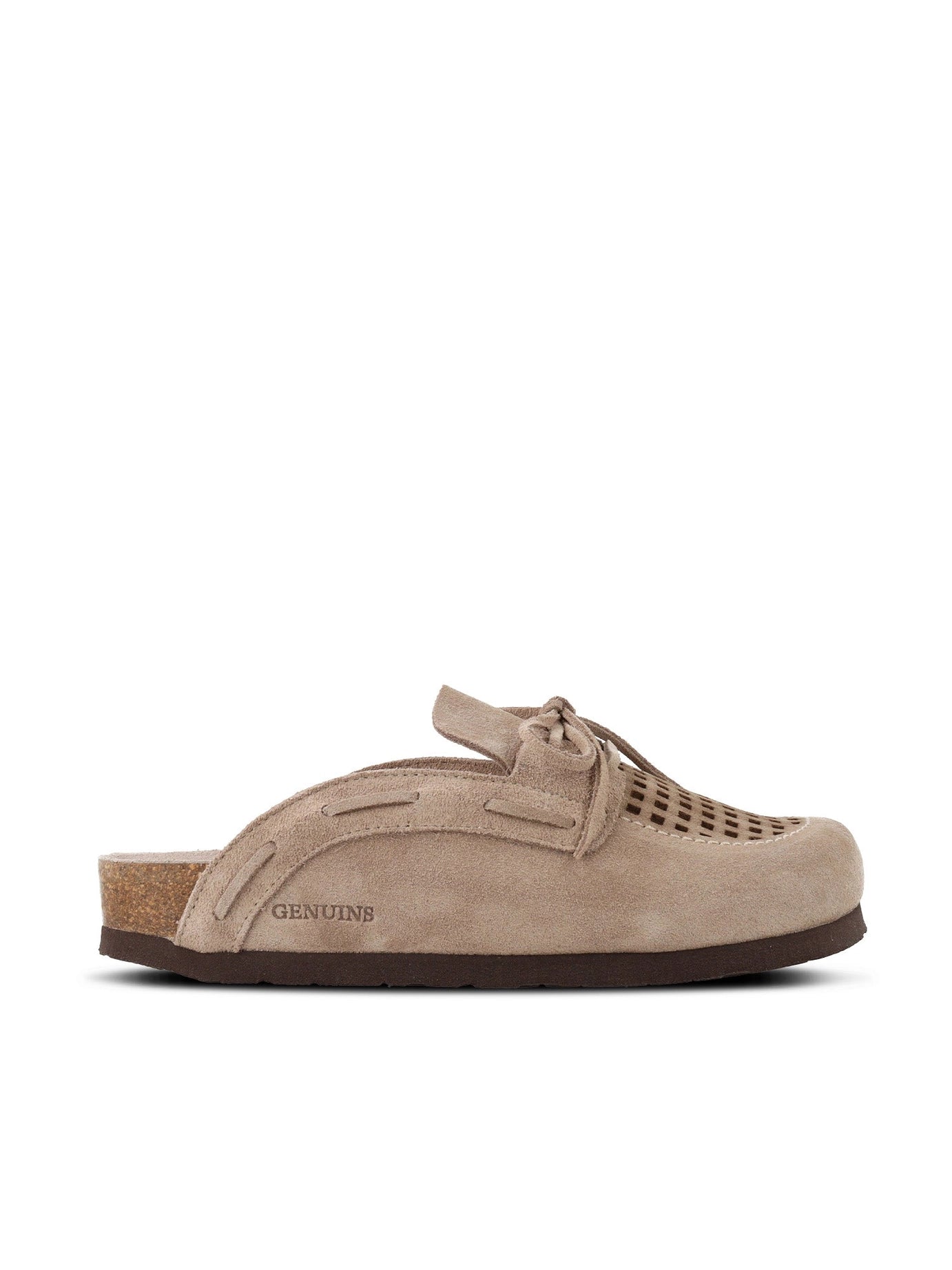 Lederclog „Ziar“ Veloursleder in Taupe