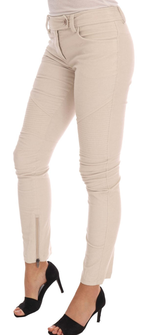 Ermanno Scervino Beige Slim Jeans Cord Skinny Hosen
