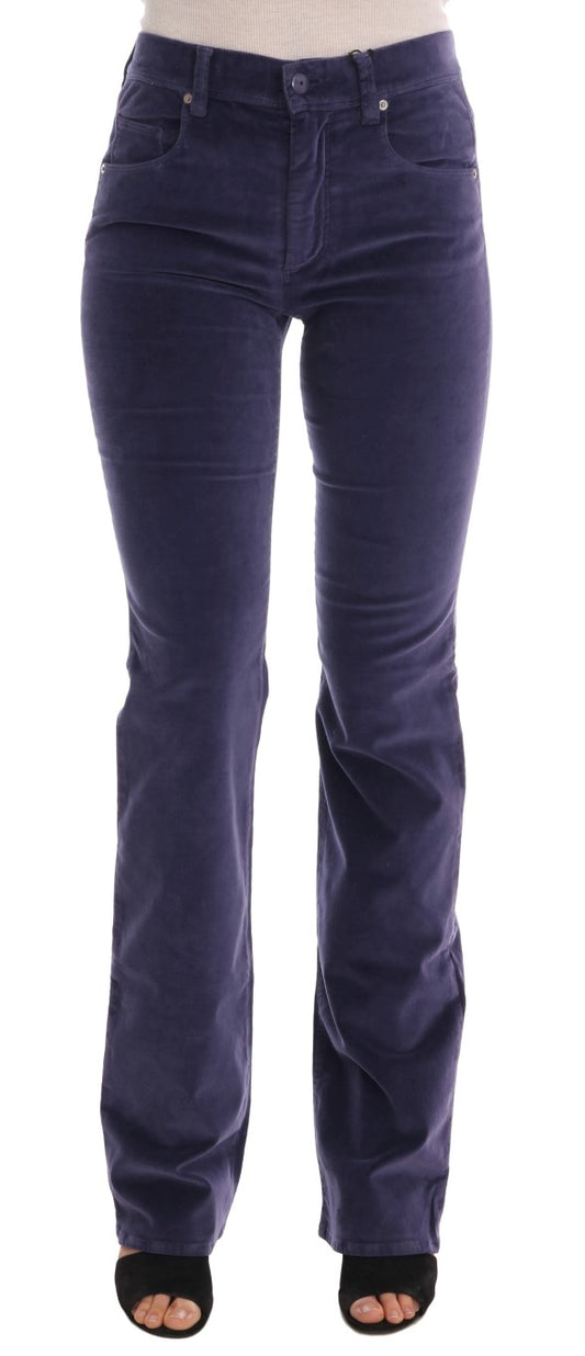 Ermanno Scervino Lila Cord Stretch-Bootcut-Hose
