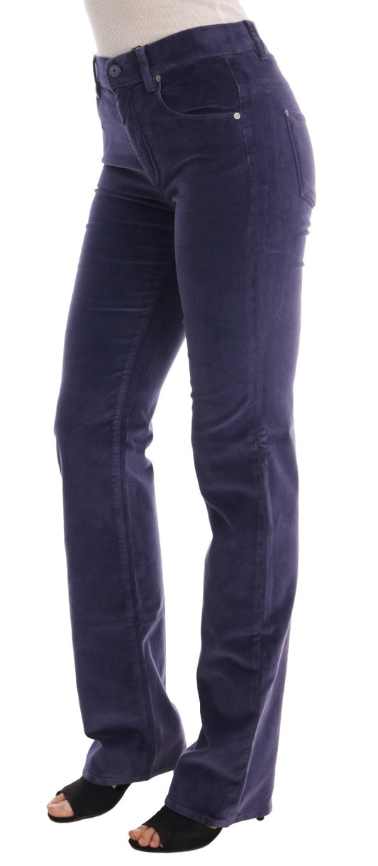 Ermanno Scervino Lila Cord Stretch-Bootcut-Hose