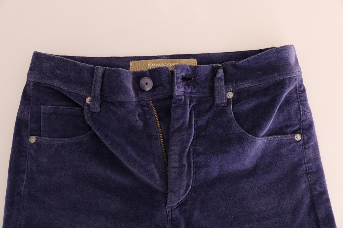 Ermanno Scervino Lila Cord Stretch-Bootcut-Hose