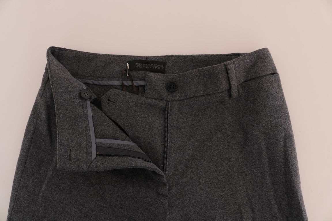 Ermanno Scervino Graue Stretch-Hose aus Wolle