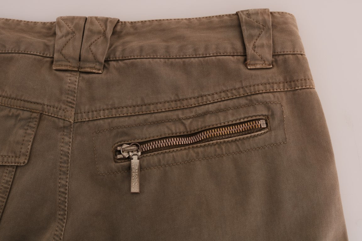 Ermanno Scervino Braun Baumwolle Casual Slim Fit Hose