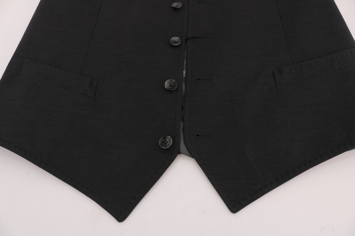 Dolce & Gabbana Graue STAFF Baumwollseidenweste