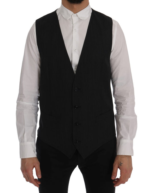 Dolce & Gabbana Graue Stretchweste aus Wolle