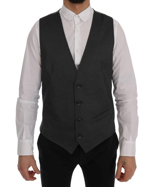 Dolce & Gabbana Graue STAFF Baumwollseidenweste