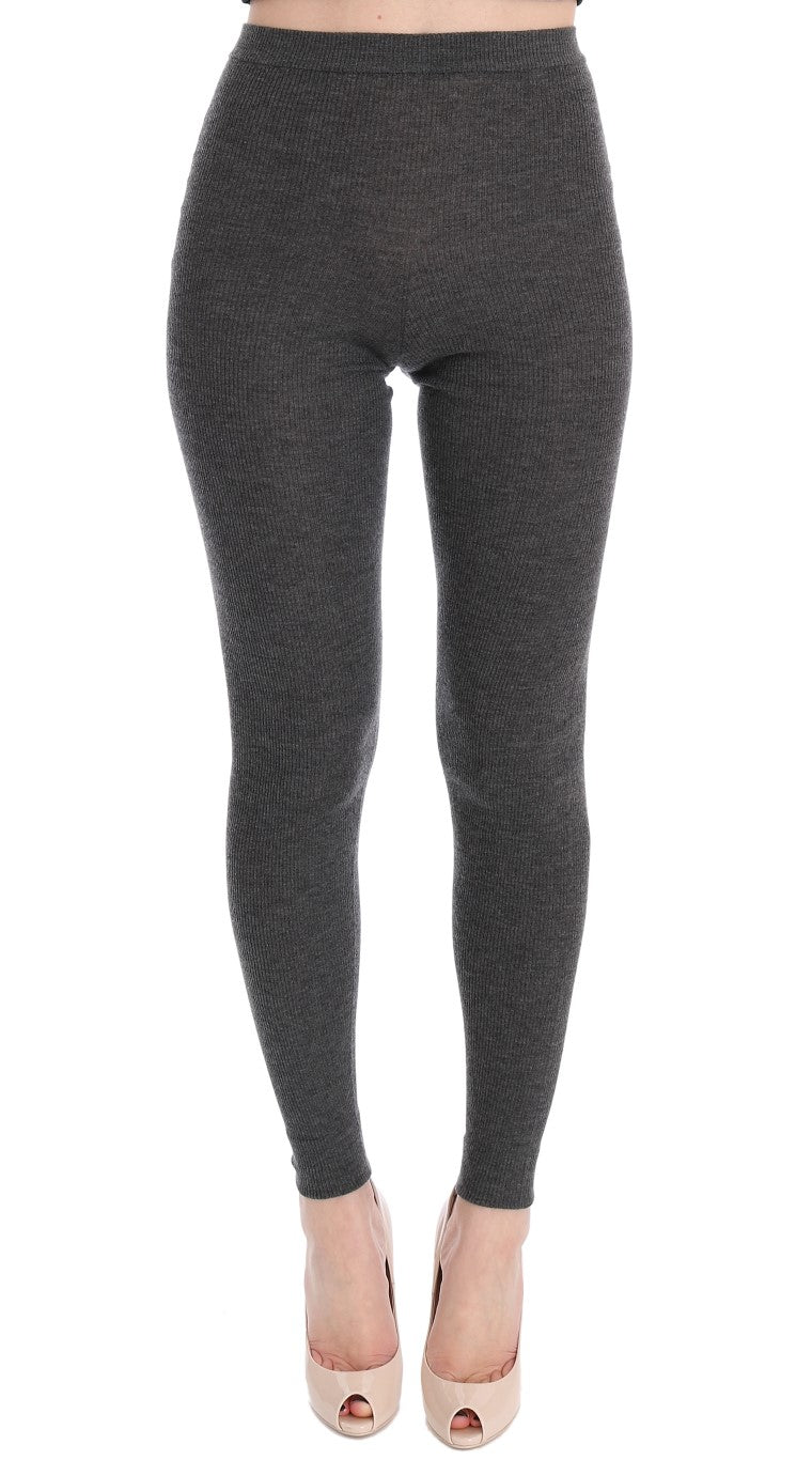 Dolce & Gabbana Graue Kaschmir-Stretch-Strumpfhose