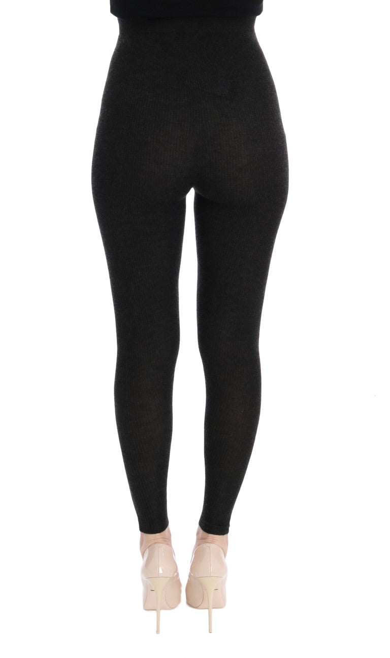 Dolce & Gabbana Graue Kaschmir-Stretch-Strumpfhose