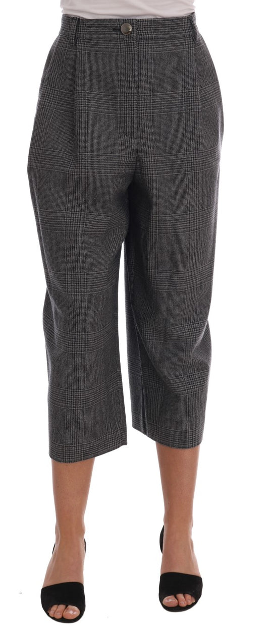 Dolce & Gabbana Graue Caprihose aus Wolle
