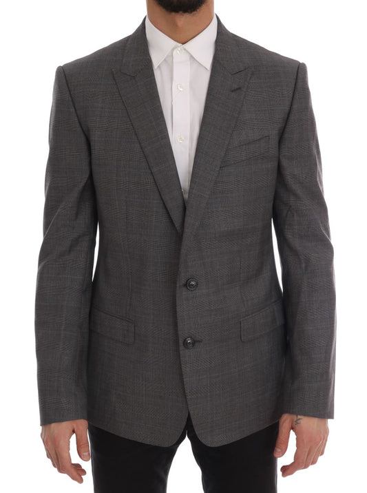 Dolce & Gabbana Graue Wolle MARTINI Schlanker Blazer