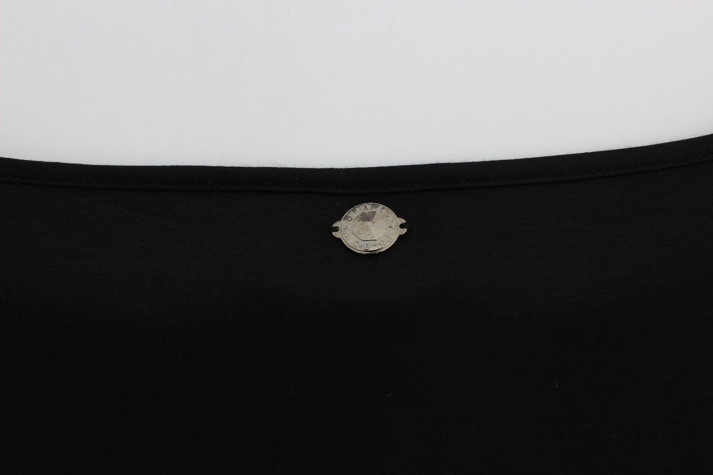 Versace Jeans Schwarzes Modal-Seiden-Shift-Kniekleid