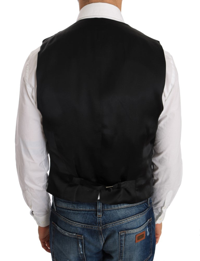 Dolce & Gabbana Schwarze Seidenweste aus Wolle