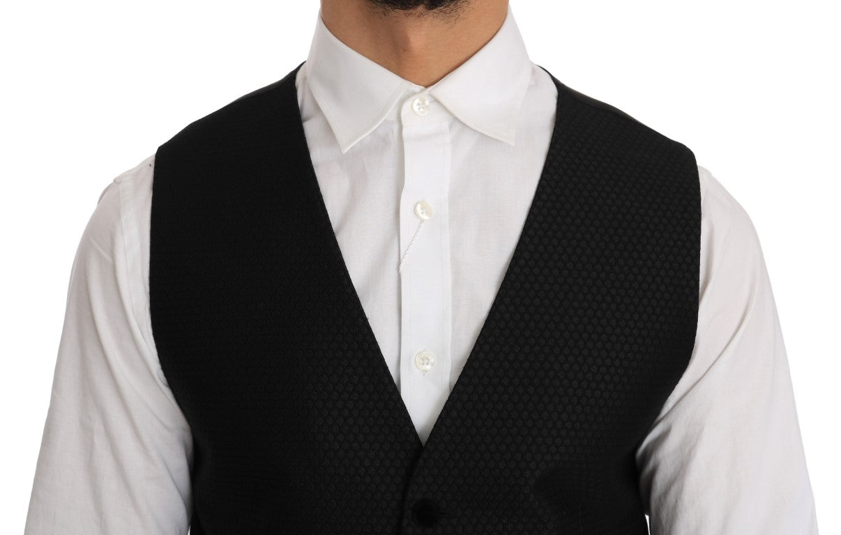 Dolce & Gabbana Schwarze Weste mit Polka-Dot-Muster