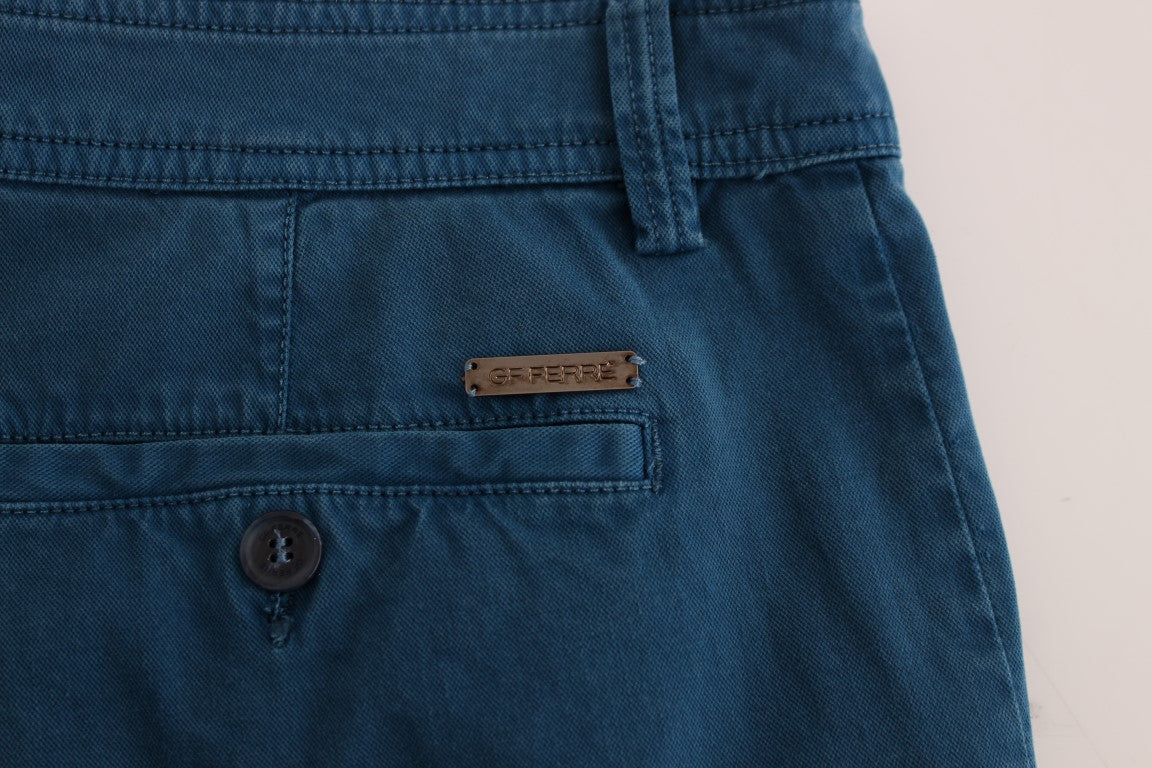 GF Ferre Blaue Straight Fit Chinos aus Baumwolle