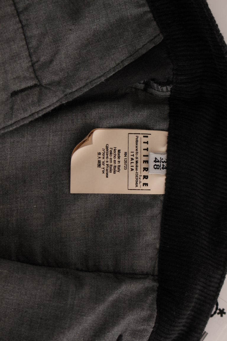GF Ferre Schwarze Cordhose aus Baumwolle in gerader Passform