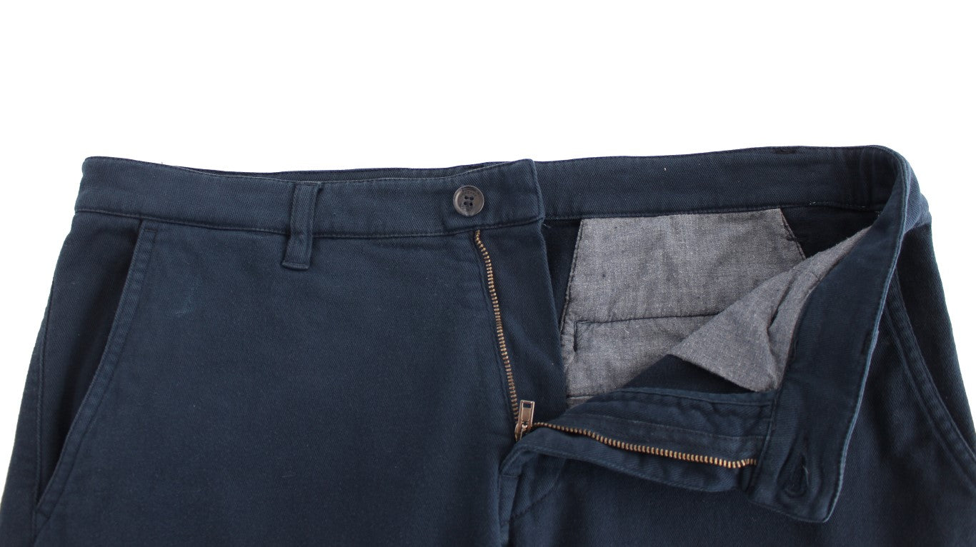 GF Ferre Blaue Stretch-Hose mit gerader Passform Chinos