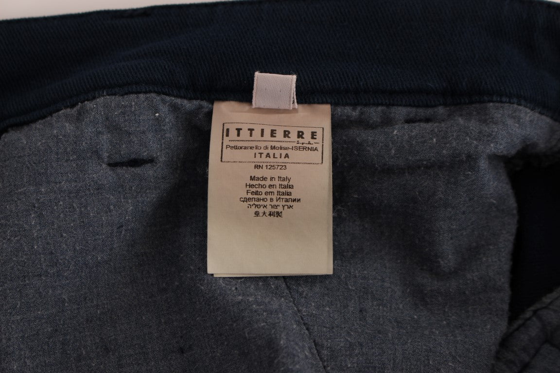 GF Ferre Blaue Stretch-Hose mit gerader Passform Chinos