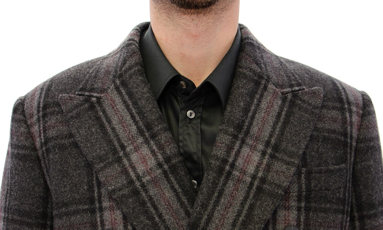 Dolce & Gabbana Grauer doppelreihiger Mantel Jacke