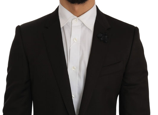 Dolce & Gabbana Braun Wolle Kristall Biene Slim Fit MARTINI