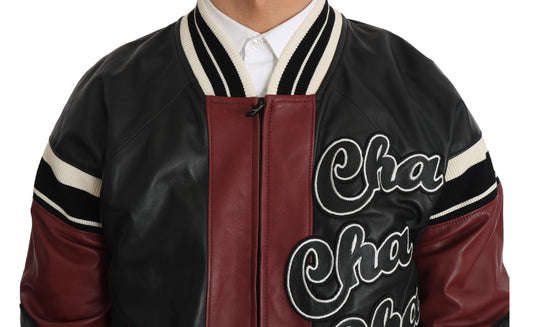 Dolce & Gabbana Leder Club Lounge Schwarz Rot Jacke