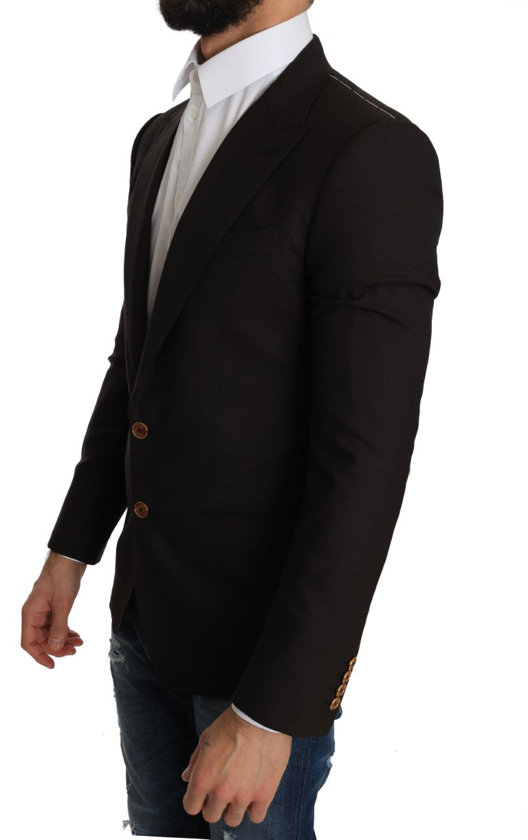 Dolce & Gabbana Braun Wolle SICILIA Jacke Mantel Blazer