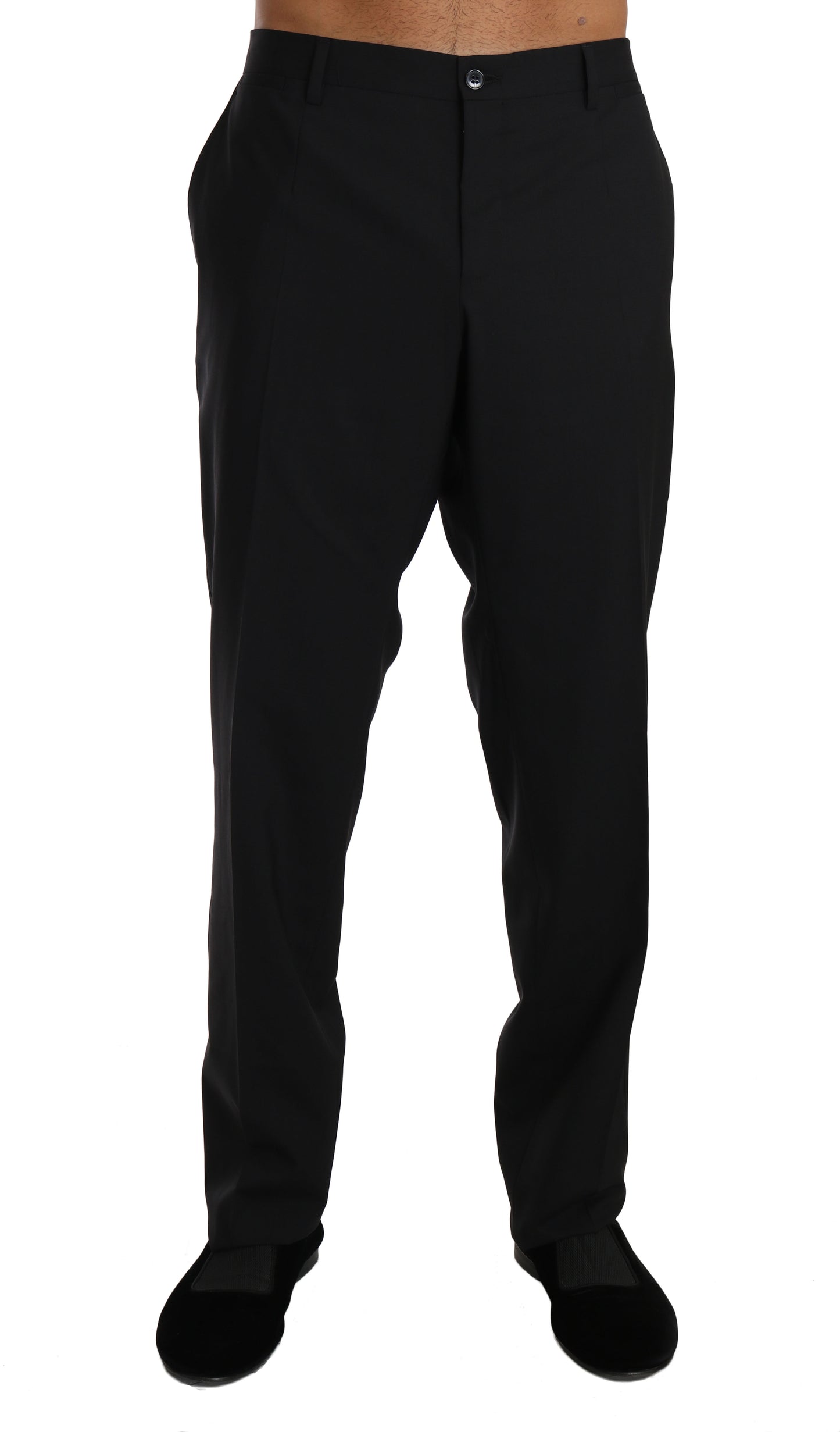 Dolce & Gabbana Schwarze formelle Hose aus Wollstretch