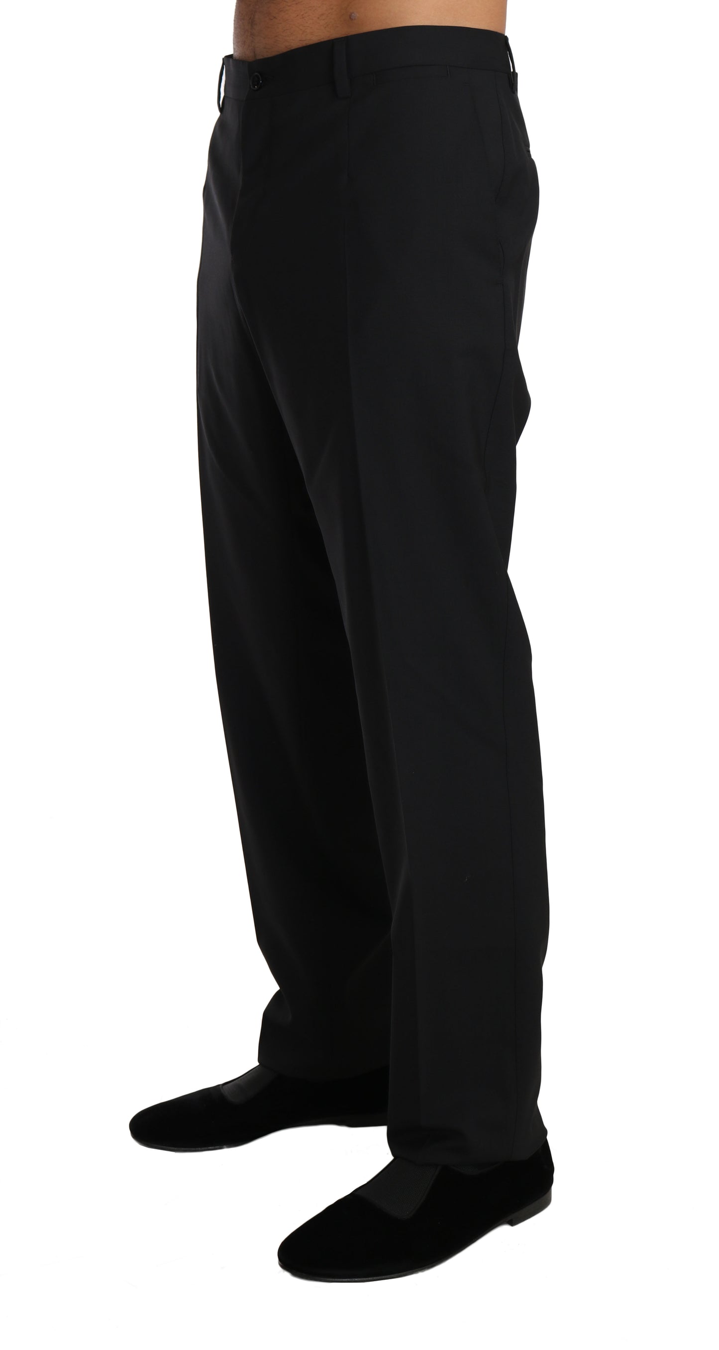 Dolce & Gabbana Schwarze formelle Hose aus Wollstretch