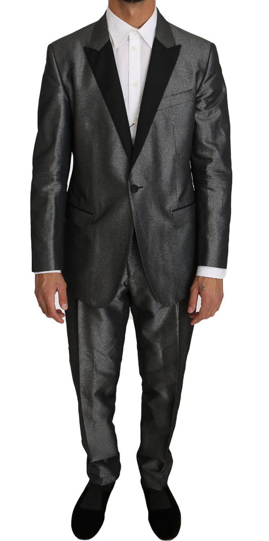 Dolce & Gabbana Grauer gemusterter MARTINI Anzug, 2-teilig