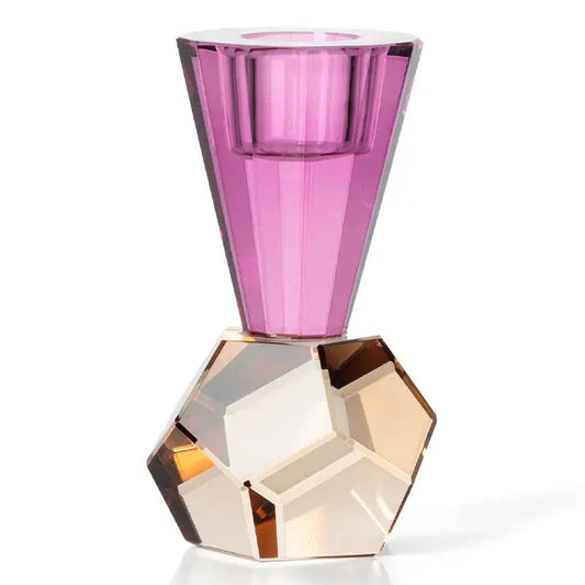 Kerzenhalter „Amethyst Flame“ Violett & Bernstein