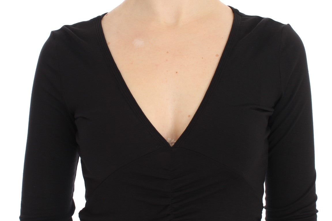 Versace Jeans Schwarzer Stretch-Langarmpullover