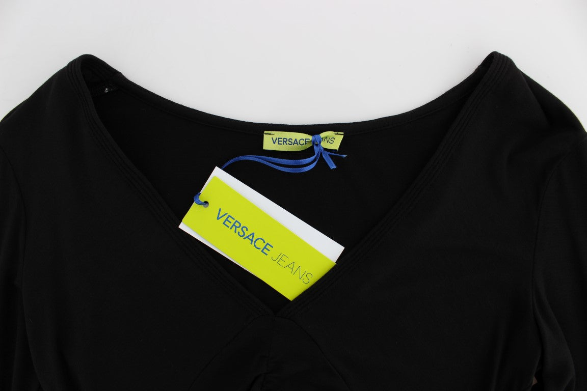 Versace Jeans Schwarzer Stretch-Langarmpullover