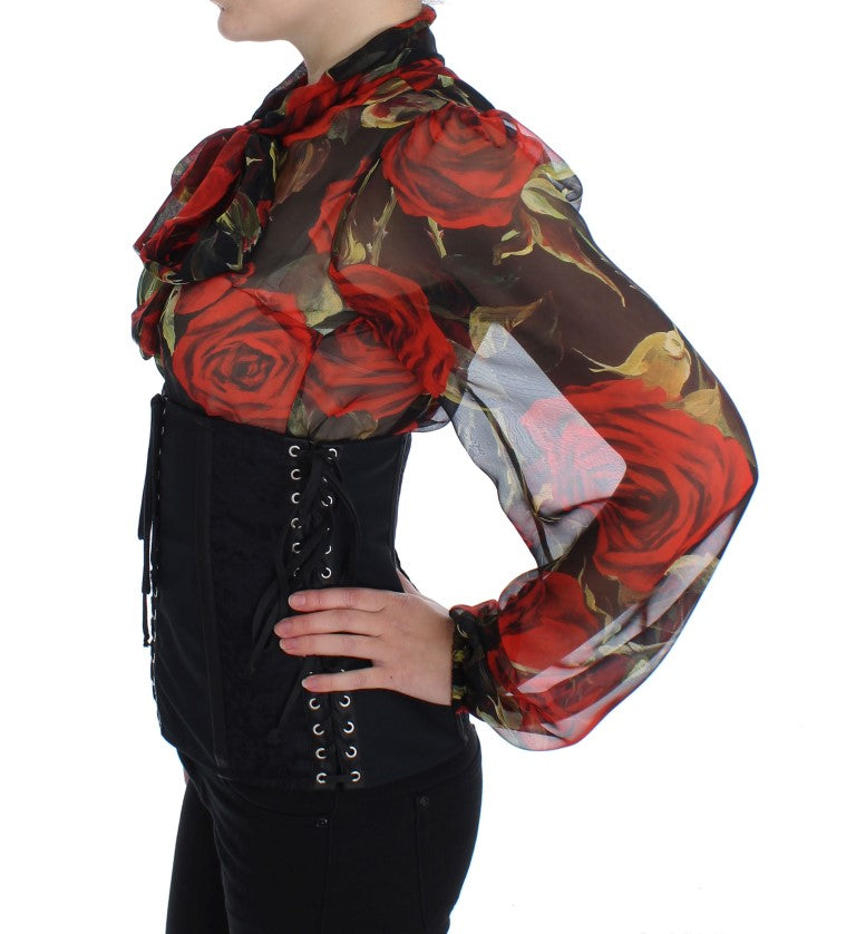 Dolce & Gabbana Schwarzer Stretch-Korsett-Taillengürtel