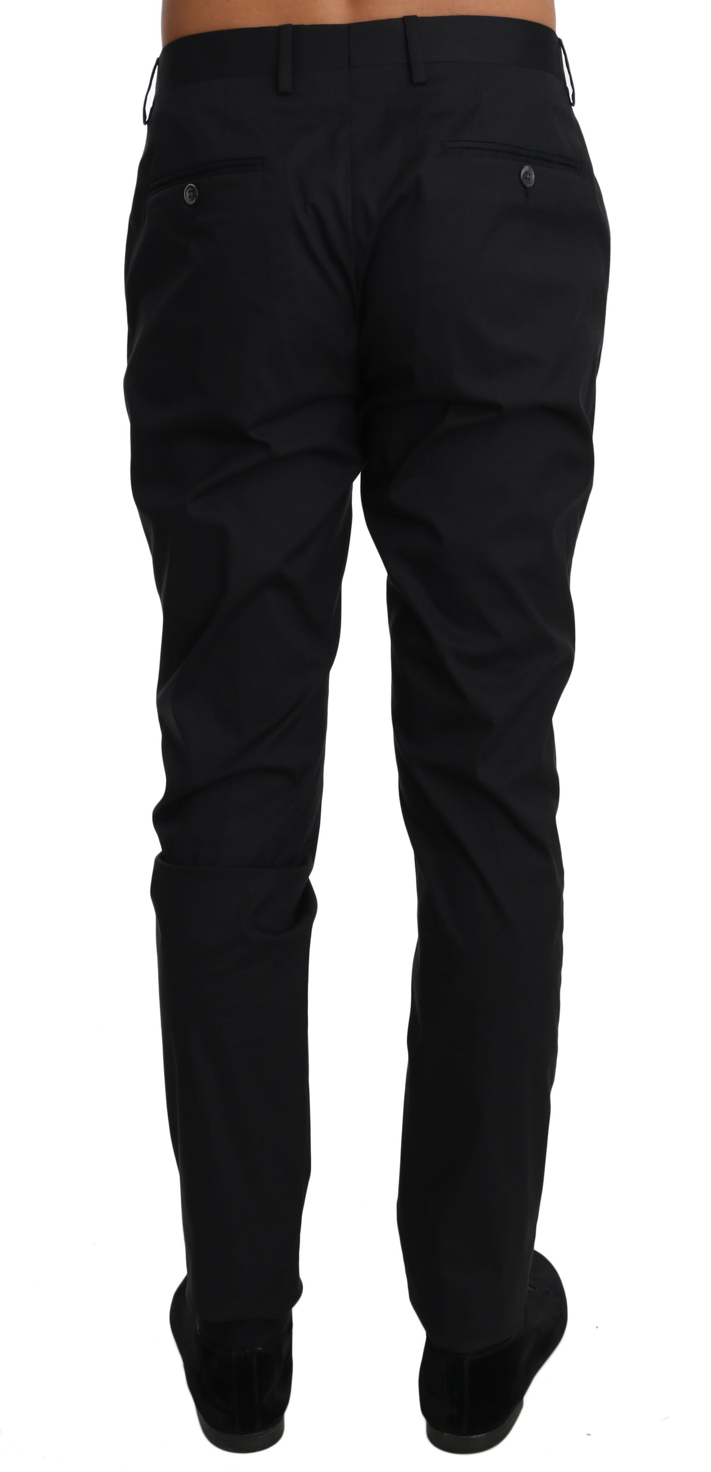 Dolce & Gabbana Schwarz Baumwolle Stretch Formal Hose Hose