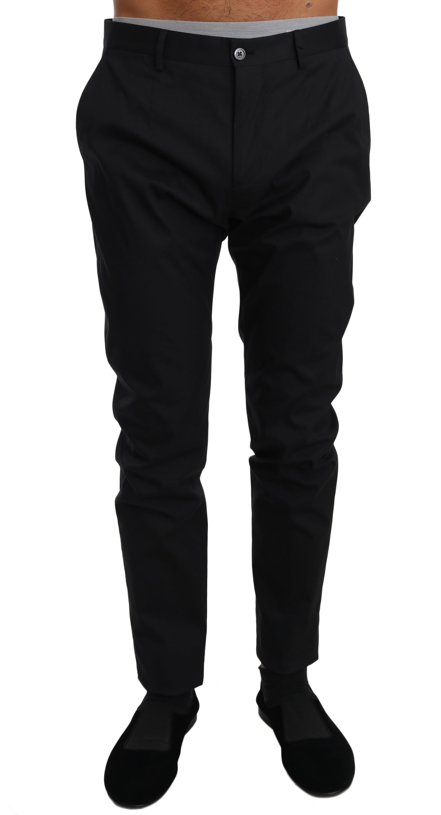 Dolce & Gabbana Schwarz Baumwolle Stretch Formal Hose Hose