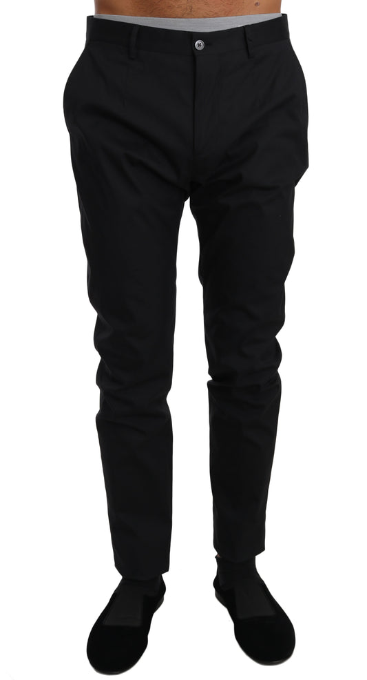 Dolce & Gabbana Schwarz Baumwolle Stretch Formal Hose Hose
